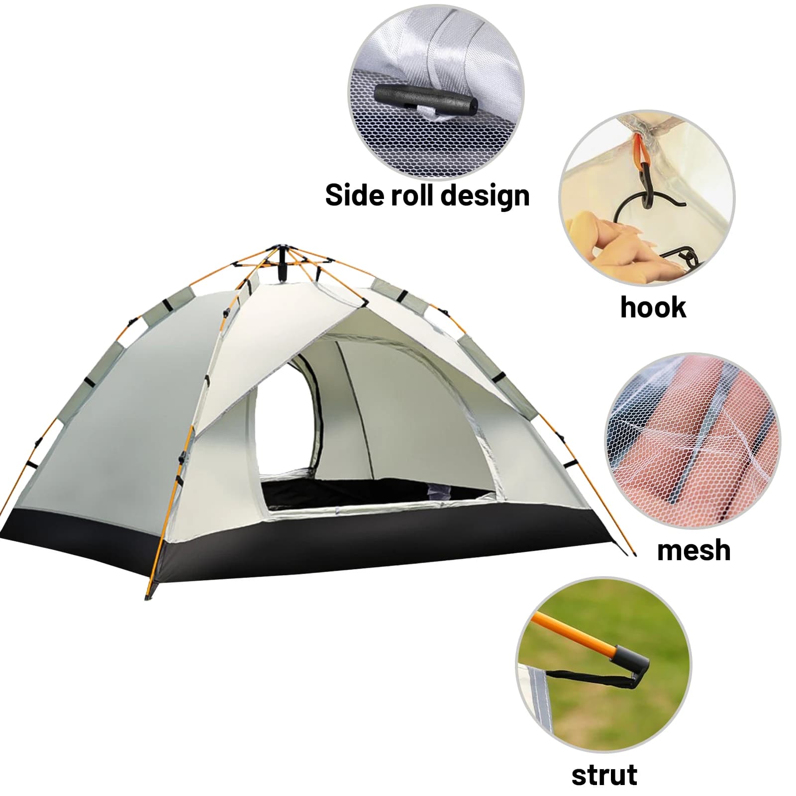 Small Silver Compact Auto-Tent - Perfect Family Camping Tent - image 3