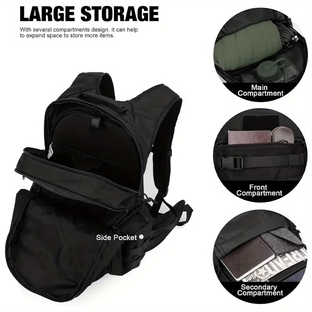 Tactical Molle Backpack - Large Capacity EDC Hiking Pack - image 3