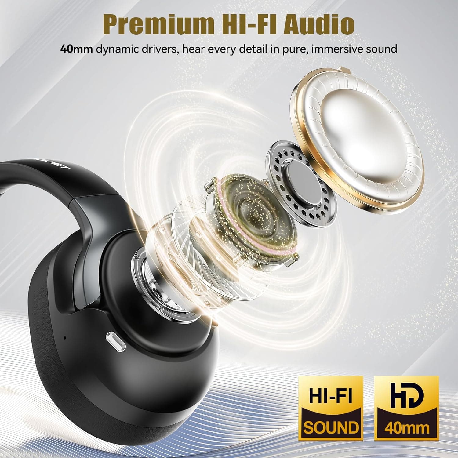 TECKNET Hybrid Active Noise Cancelling Headphones - Black - image 5