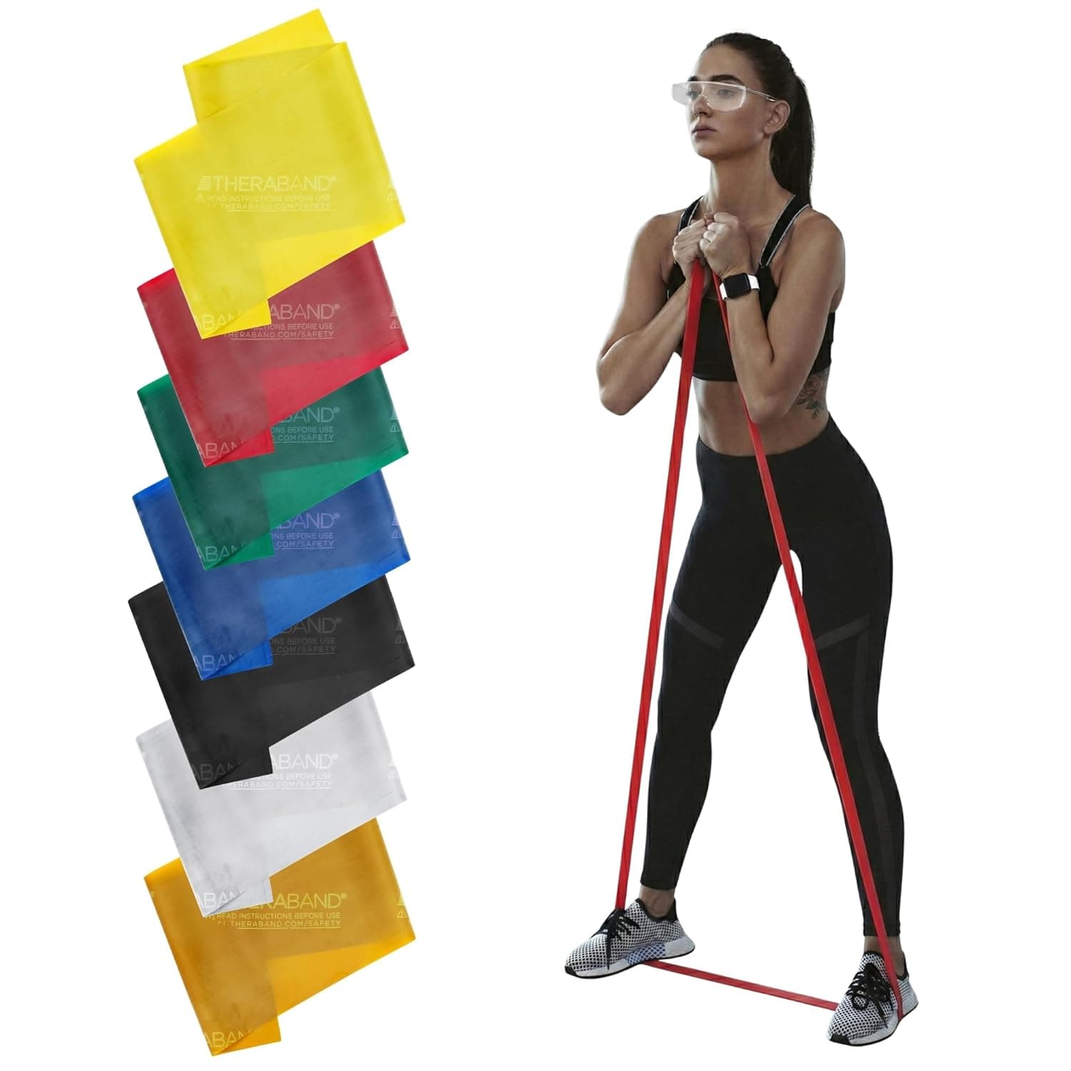 THERABAND Resistance Band Set for Home Workouts - 7 Levels
