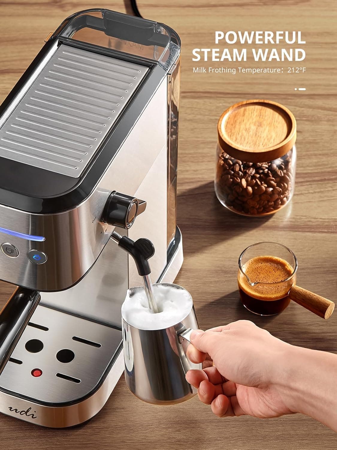 Compact UDI Espresso Maker with Milk Frother - image 3