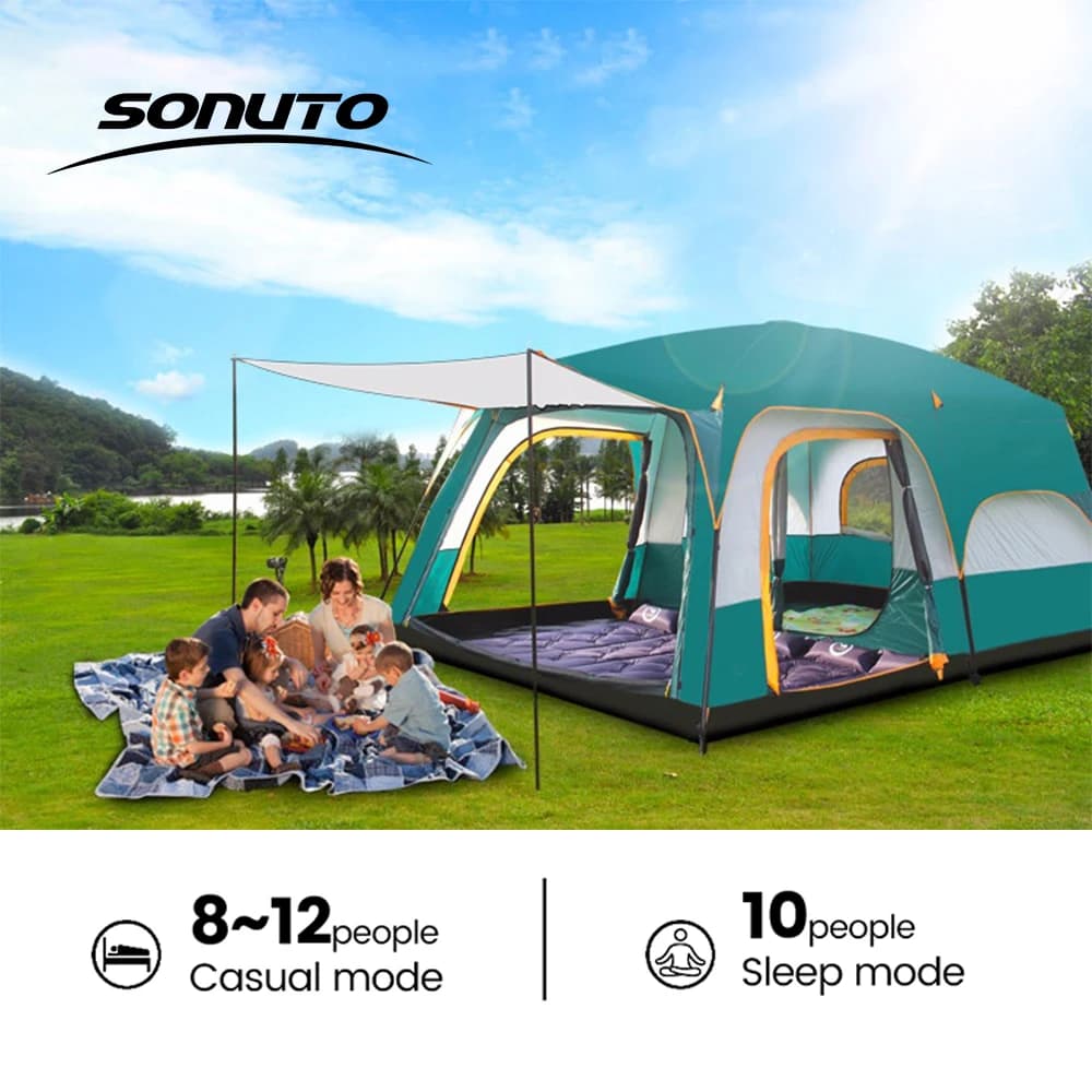 Upgraded Family Camping Tent - 3-12 Person Waterproof - image 2