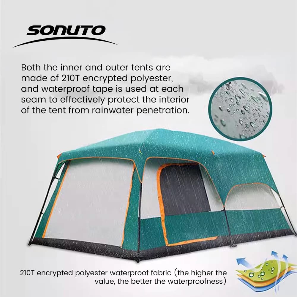 Upgraded Family Camping Tent - 3-12 Person Waterproof - image 5