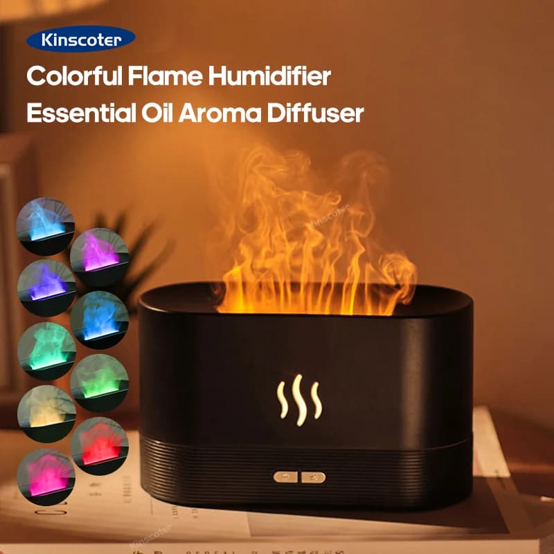 USB Desktop Flame Aroma Diffuser Humidifier