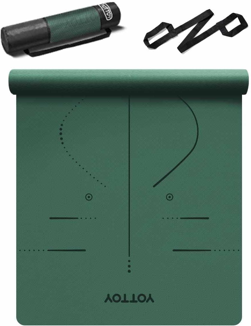 YOTTOY Extra Wide Non-Slip Yoga Mat with Carry Bag