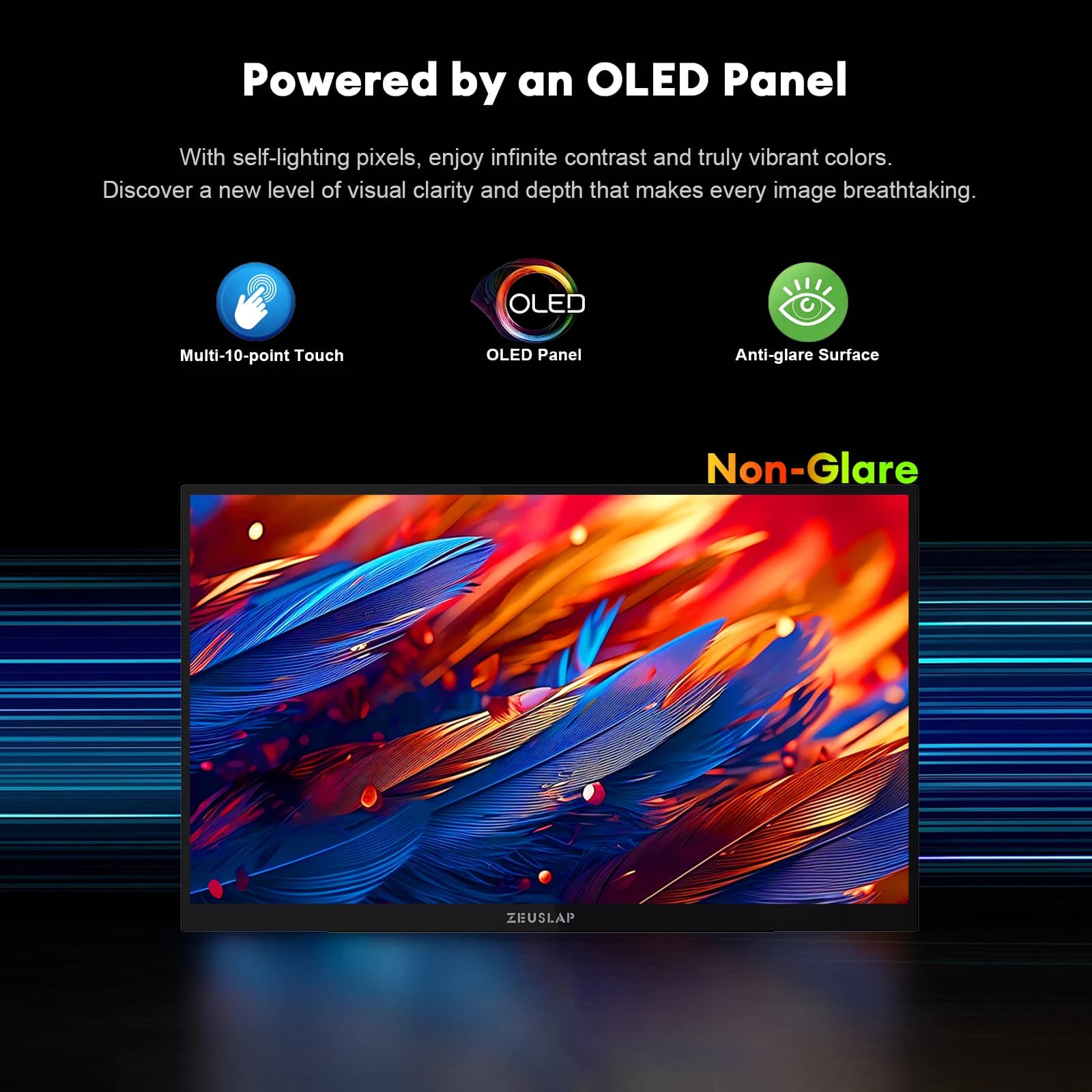 ZEUSLAP 13.3inch OLED Touch Portable Monitor - image 2