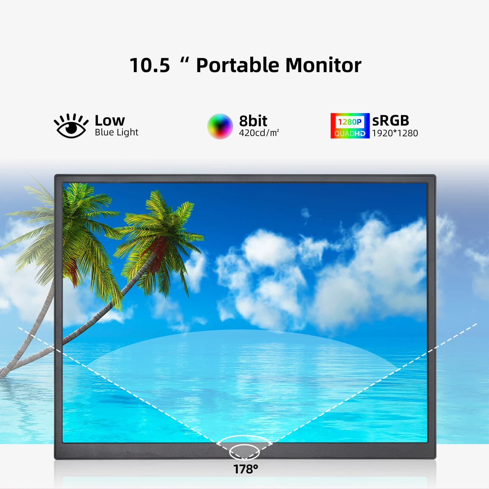 ZSUS 10.5-Inch Portable Monitor for Consoles and PCs - image 3