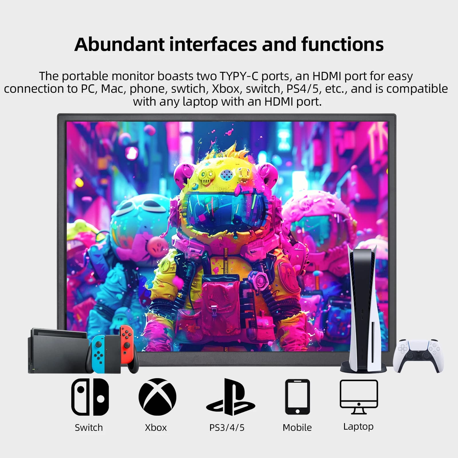 ZSUS 10.5-Inch Portable Monitor for Consoles and PCs - image 4