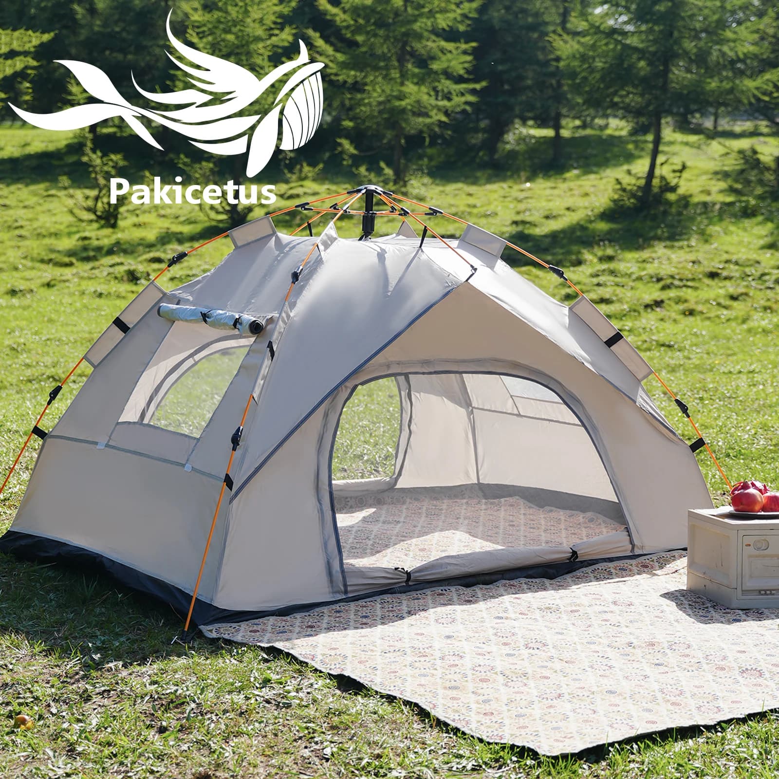 Small Silver Compact Auto-Tent - Perfect Family Camping Tent