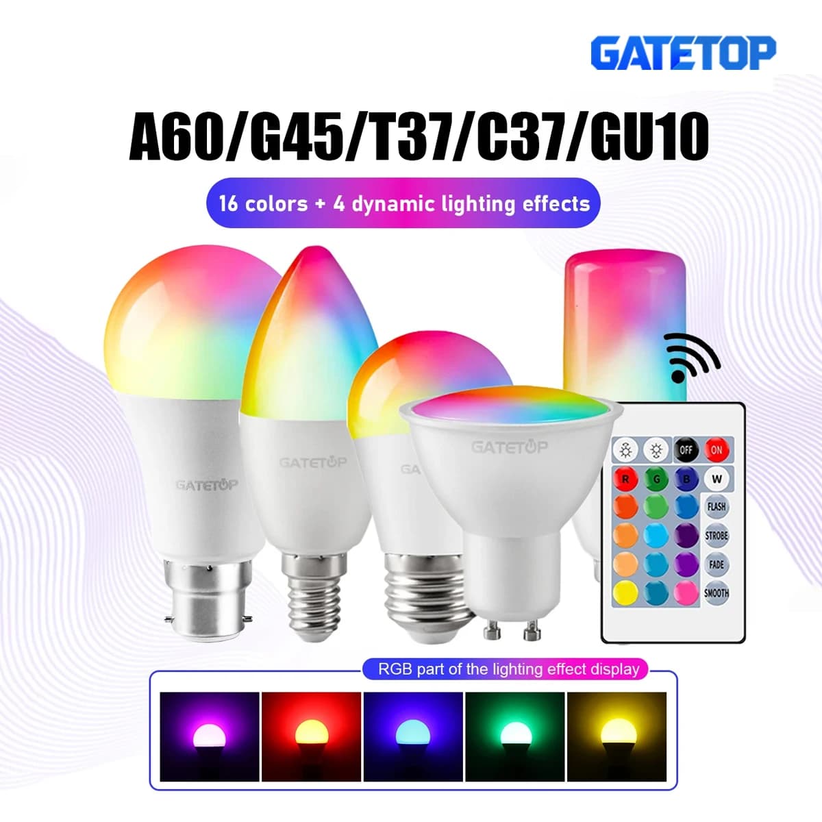 Smart RGBW LED Bulb Spotlight E27 E14 B22 GU10
