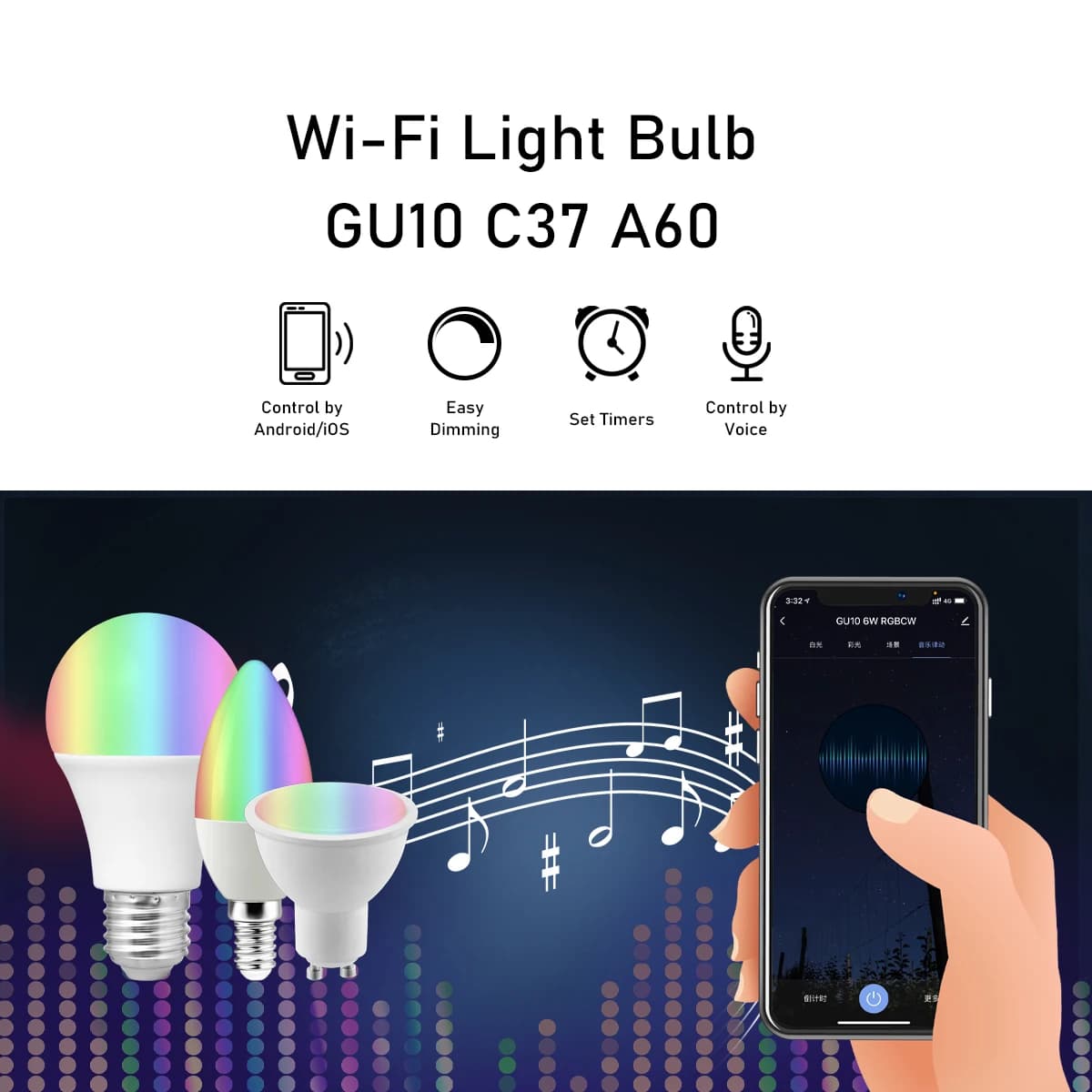 Voice Control Smart RGB Light Bulb - image 4