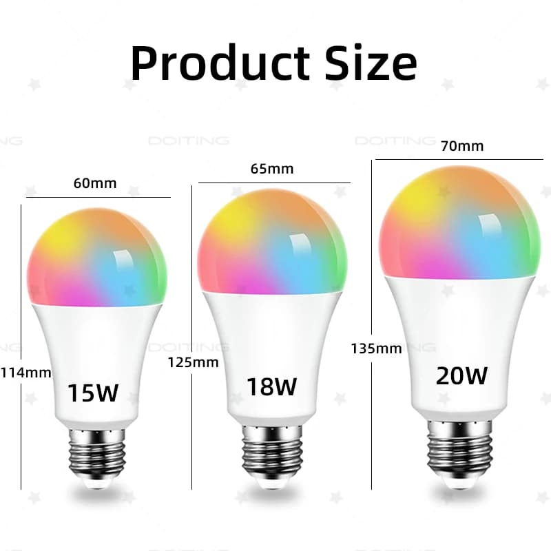 E27 WiFi Smart Dimmable Bulb RGBCW LED Light - image 3