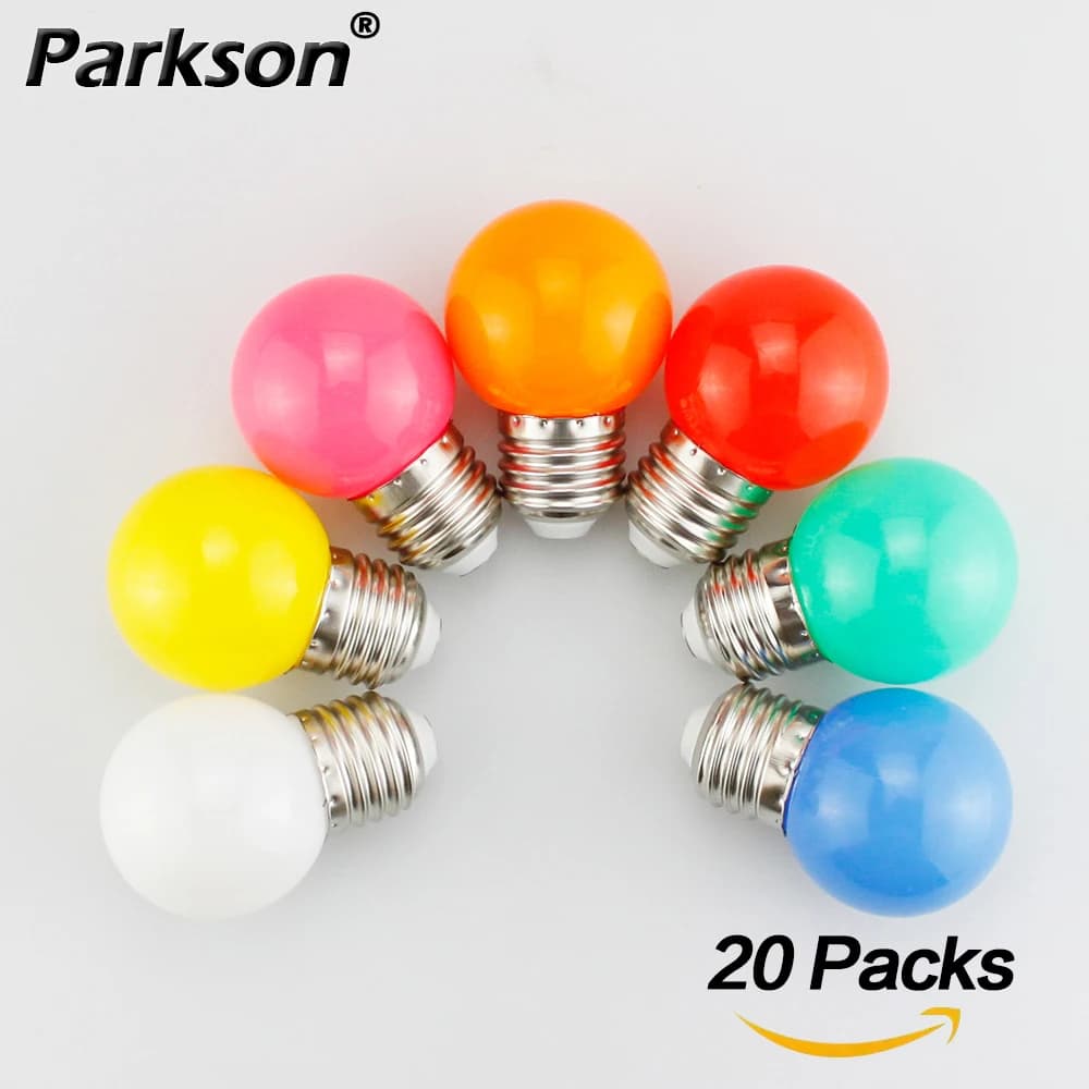 20pcs Colour LED Bulb E27 220V G45 7 Color RGB Lampada LED