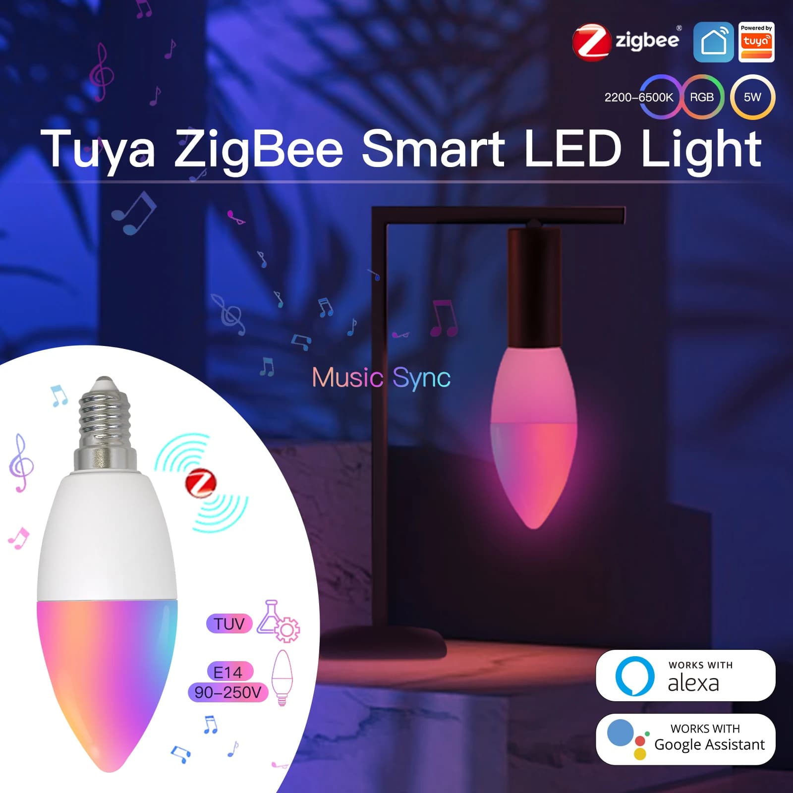 MOES Smart Zigbee LED Candle Bulb E14