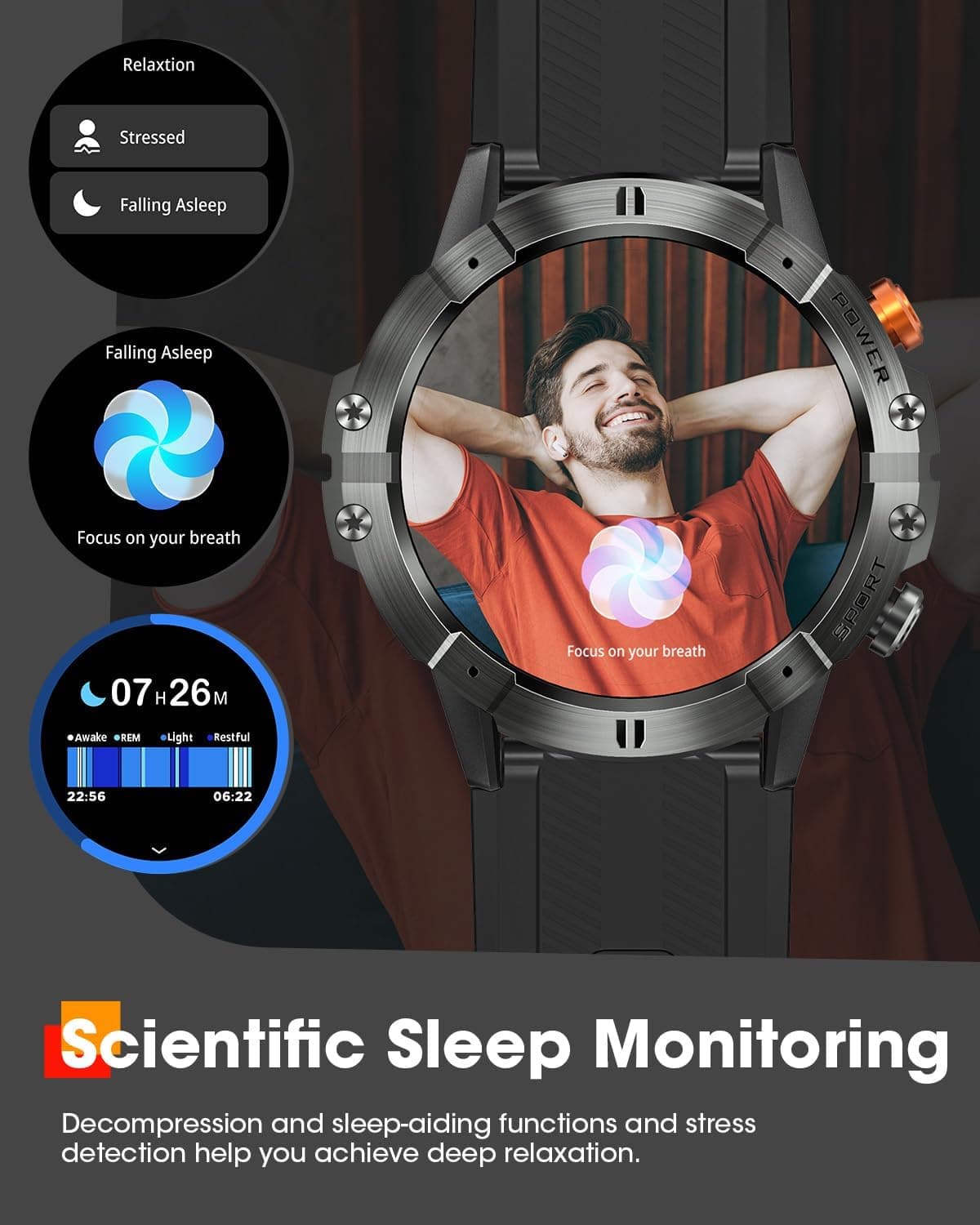 DEKELIFE Military Style Smart Watch with Fitness Tracking - image 4