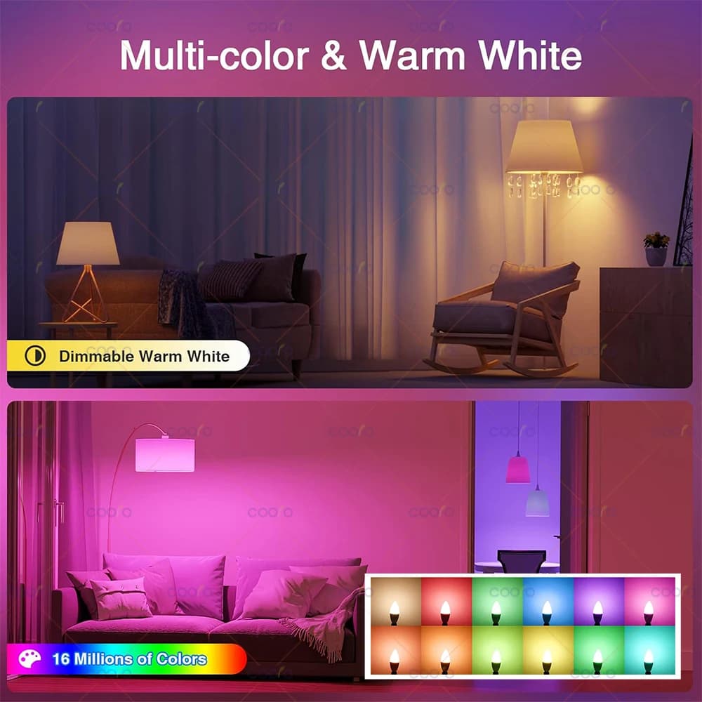 Tuya E14 Candle Lamp Smart Bulb for Alexa - image 3