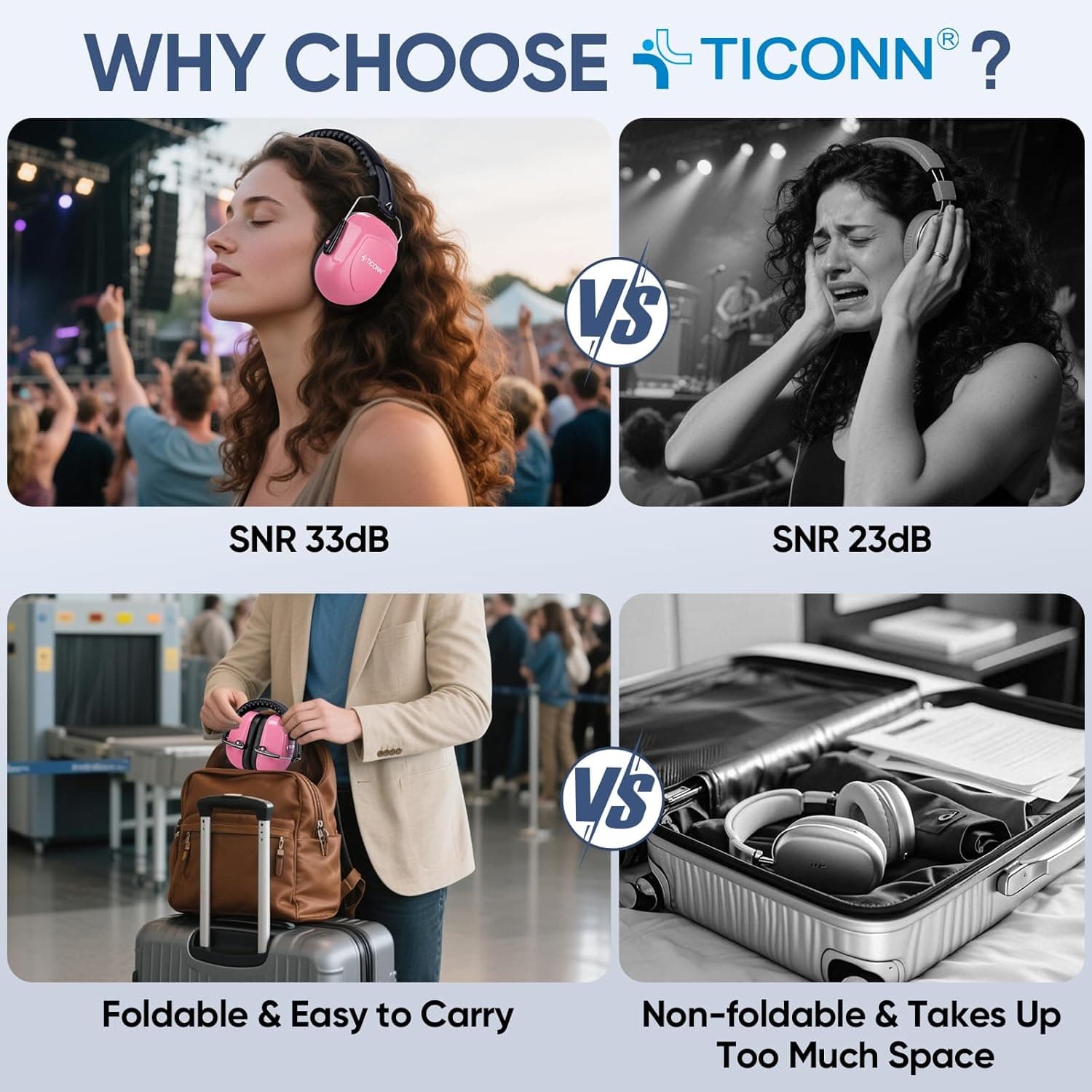TICONN Adjustable Noise Cancelling Safety Earmuffs for Adults - image 5