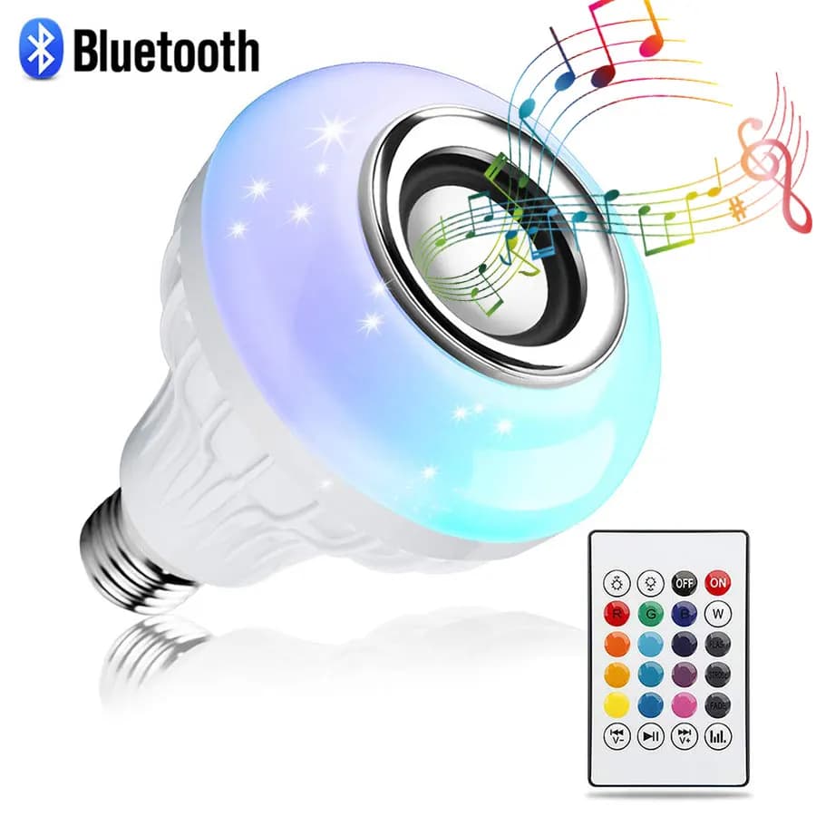 AC 85-265V 12W E27 LED Light Bulb with Bluetooth Speaker