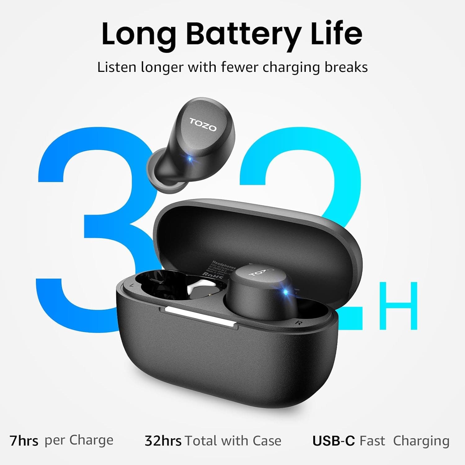 TOZO A1 Lightweight Wireless Earbuds with Charging Case - image 5