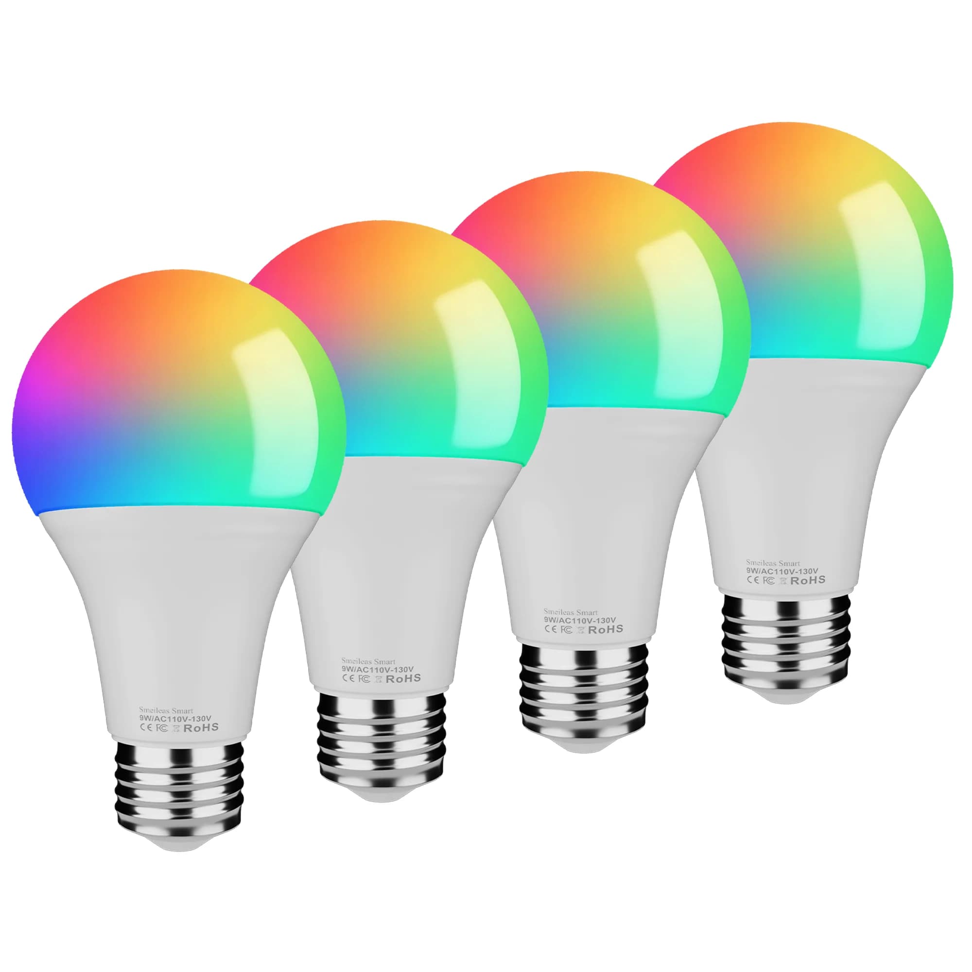 Smart RGBCW LED Bulbs, 4pcs