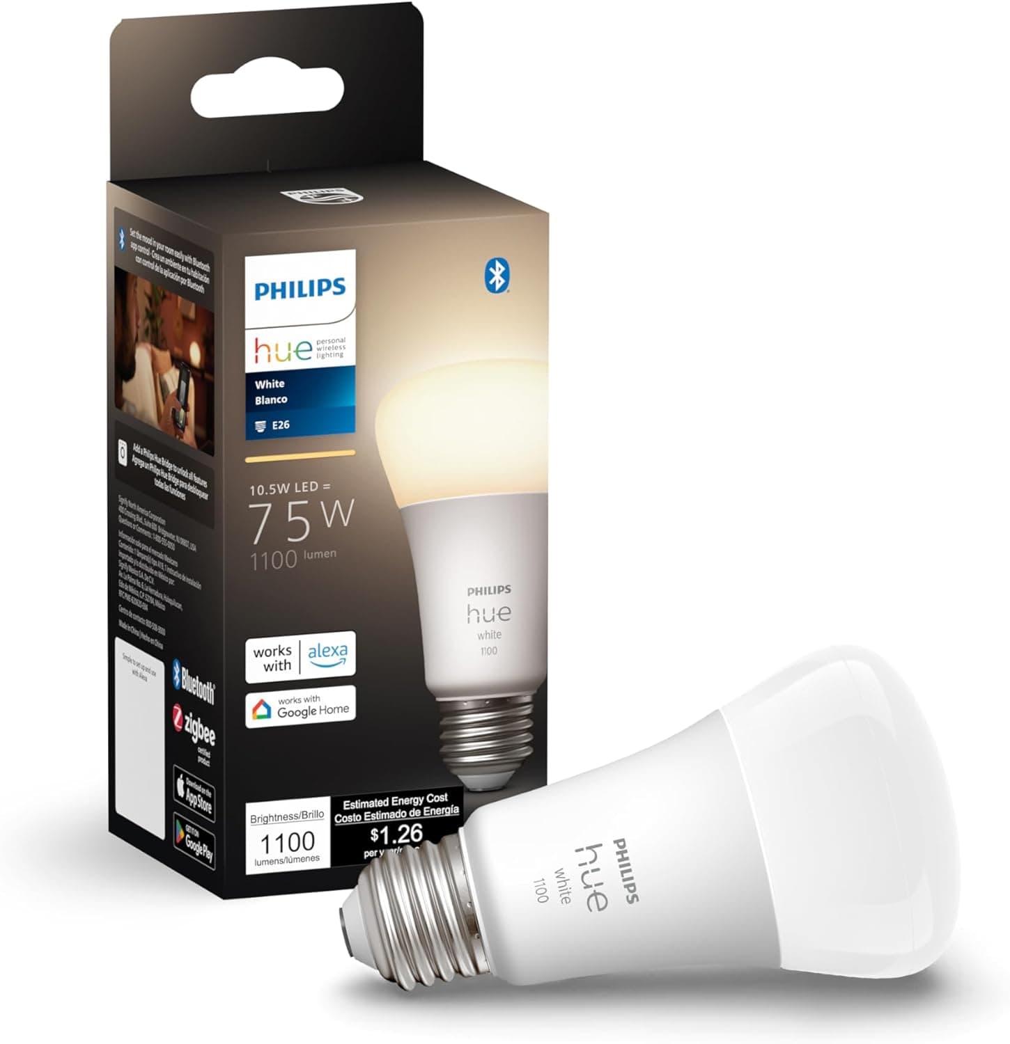 Philips Hue Smart 75W A19 LED Bulb