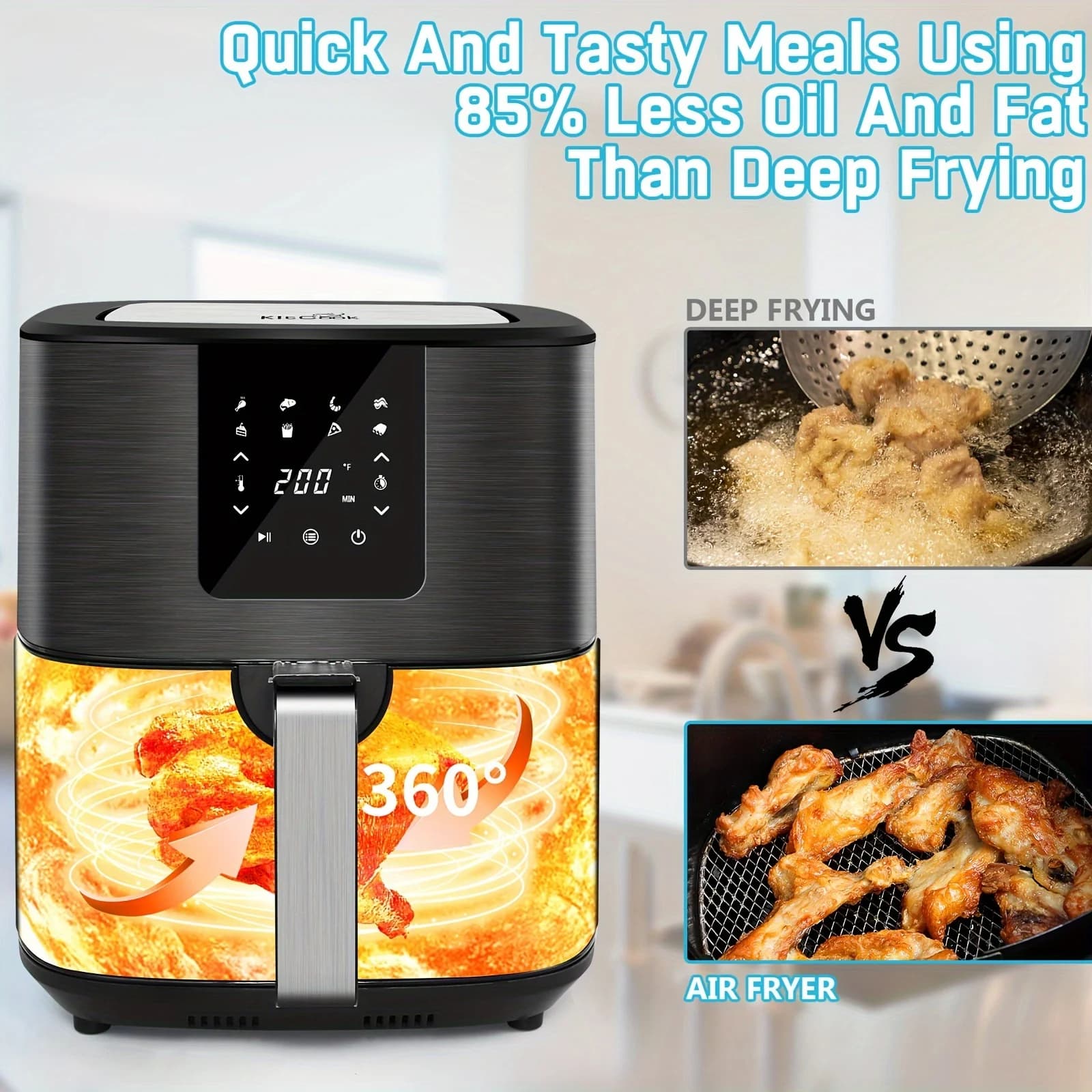 KitCook Large Air Fryer, 7QT AirFryer Cooker - image 5