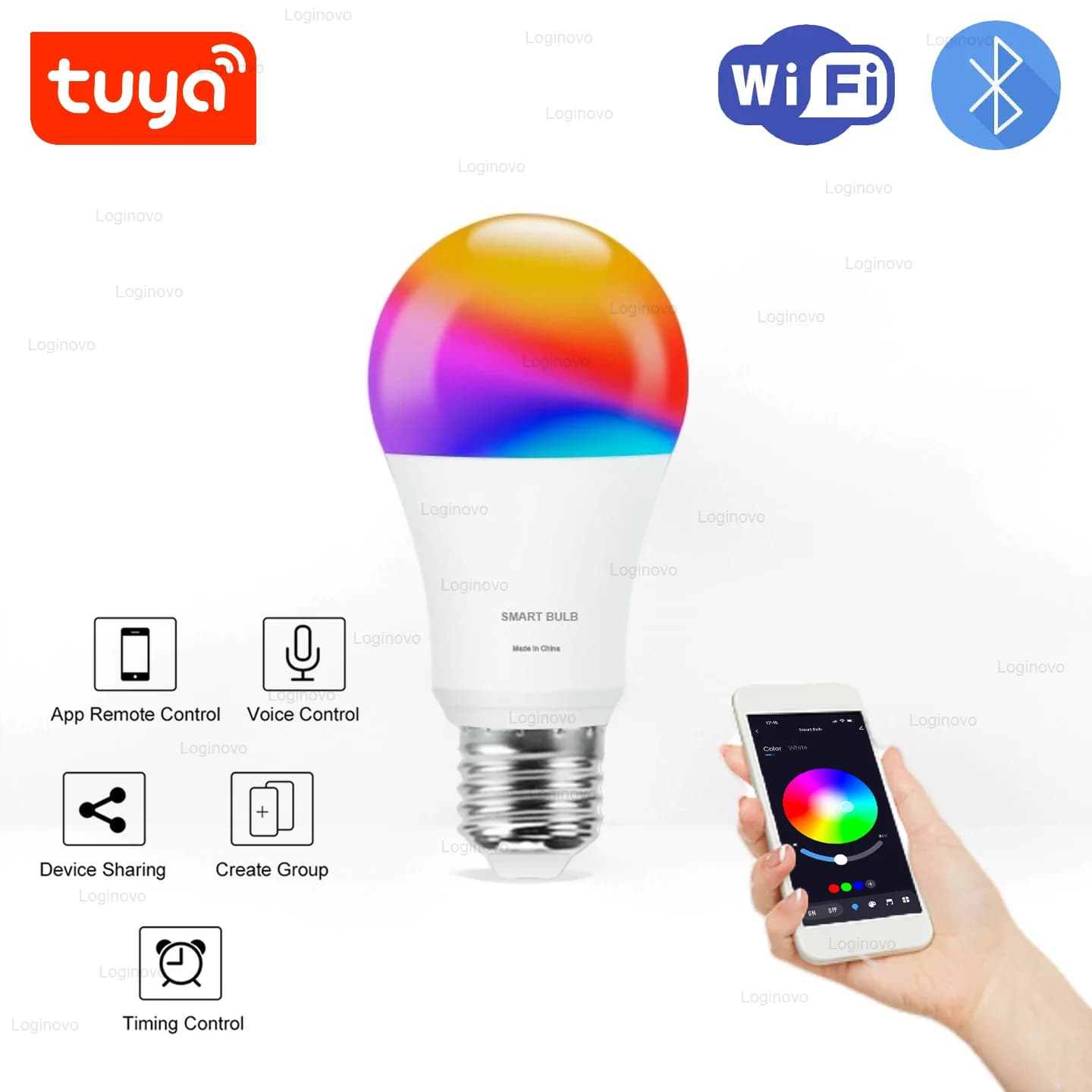 LED Light Bulb E27 RGB Dimmable for Smart Home