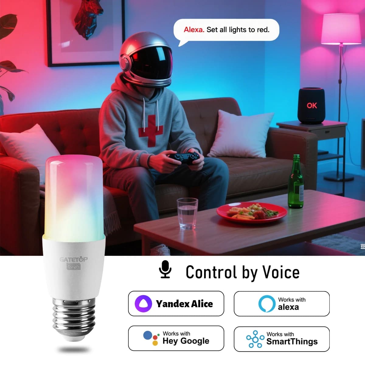 Tuya E27 Smart Light Bulb - WiFi 6W RGBCW - image 5