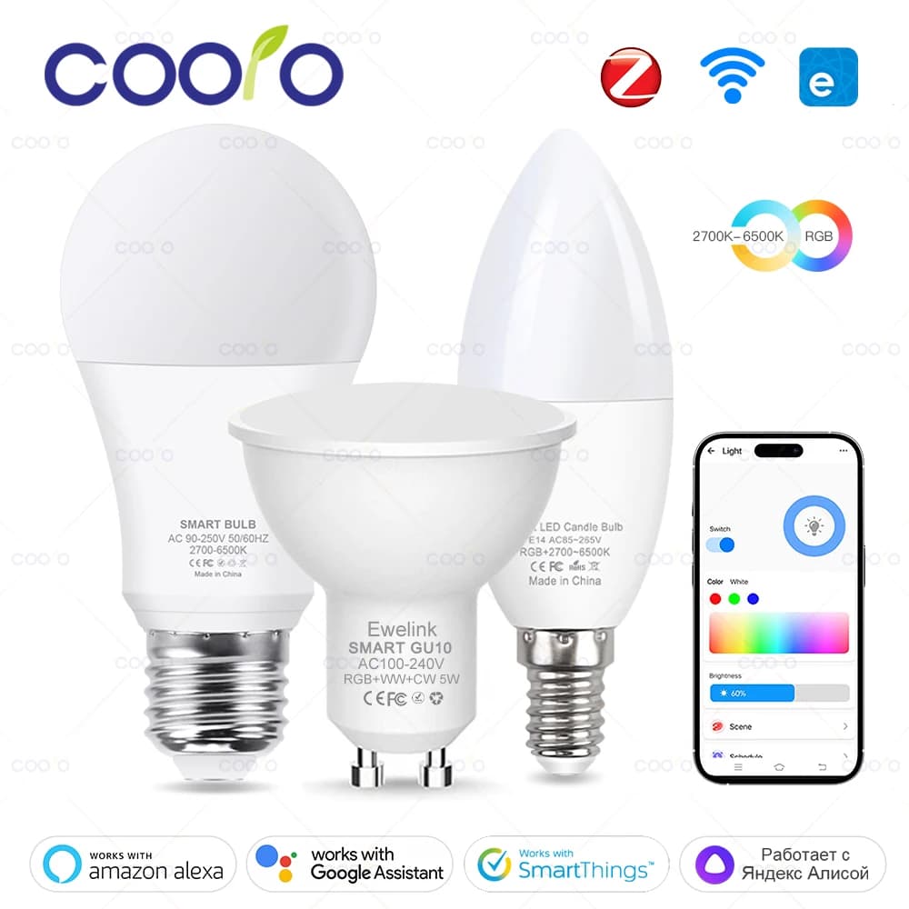Zigbee Smart LED Light Bulb - E27 E14 GU10