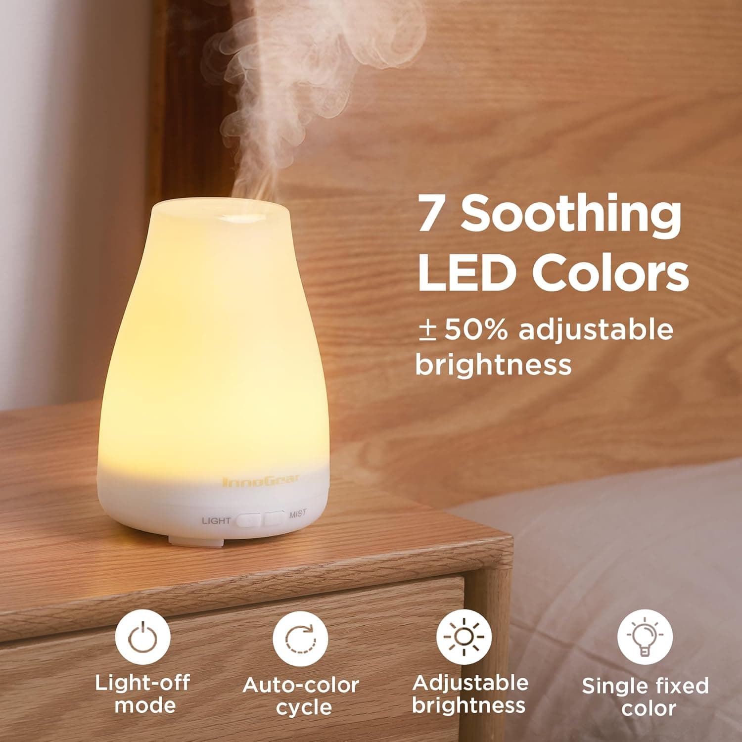InnoGear Ultrasonic Essential Oil Diffuser for Bedroom - image 5