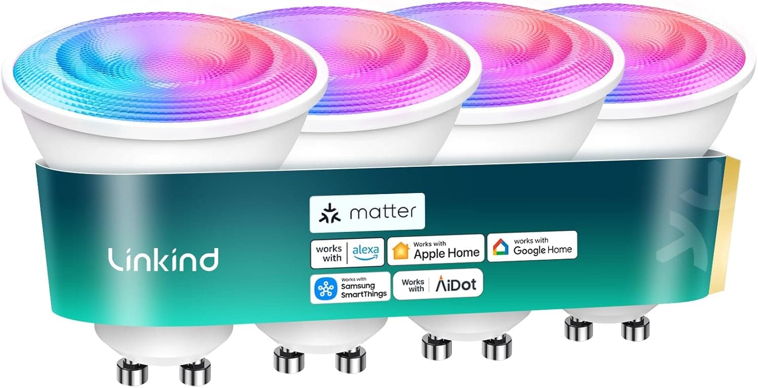 Linkind Matter GU10 Smart Light Bulbs, 4-Pack