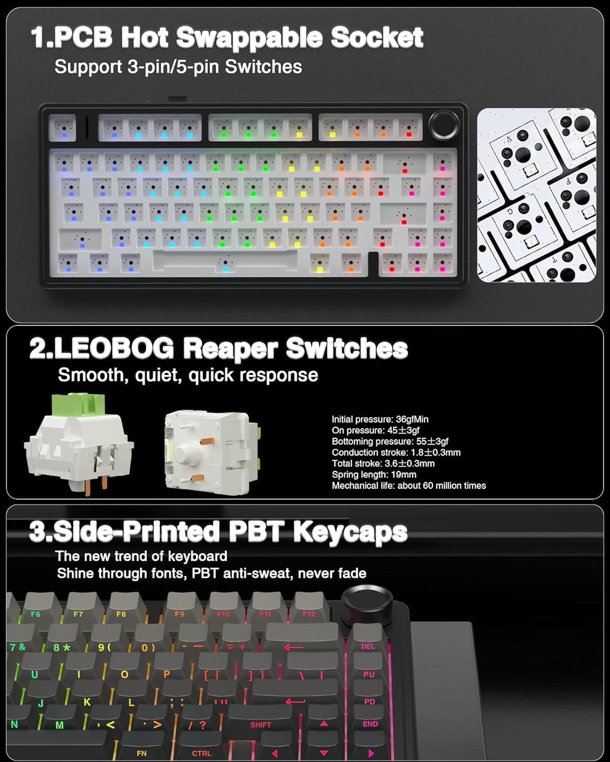 AULA F75 Pro: Versatile Wireless Mechanical Gaming Keyboard - image 5