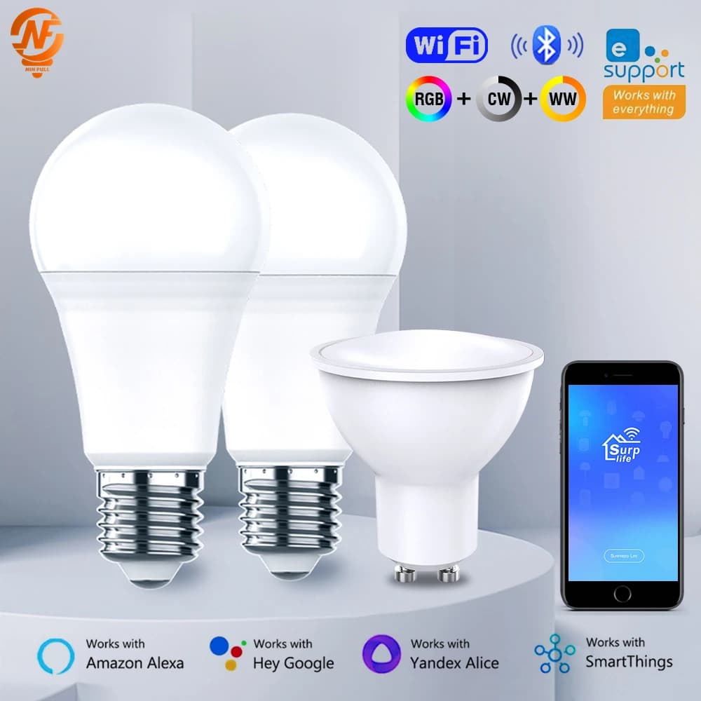NINFULL Smart Light Bulbs RGB E27 GU10 Led Bulb