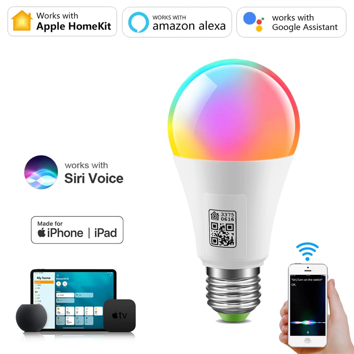 Homekit Smart Wifi Light Bulb E27 LED