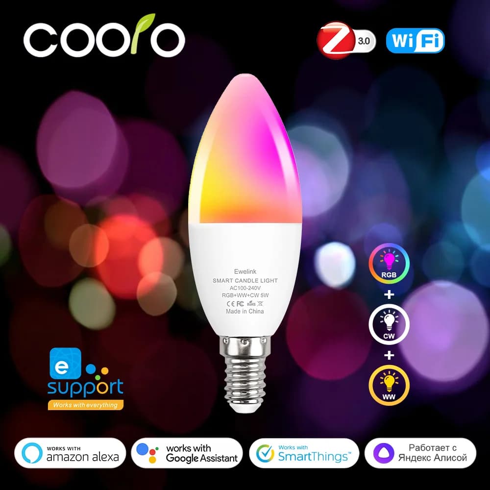 Ewelink E14 Smart Wifi LED Light Bulb Candle Lamp