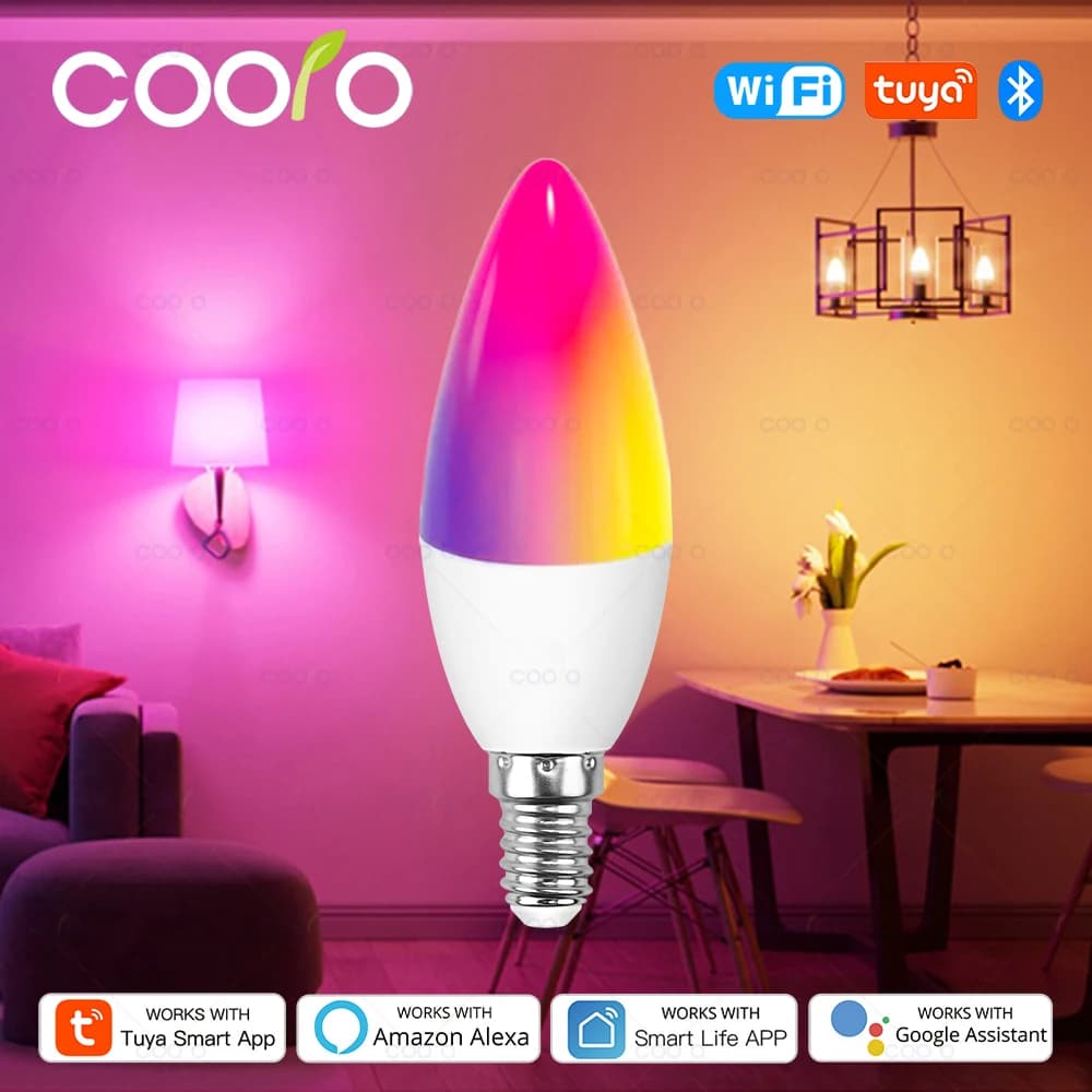 Tuya E14 Candle Lamp Smart Bulb for Alexa