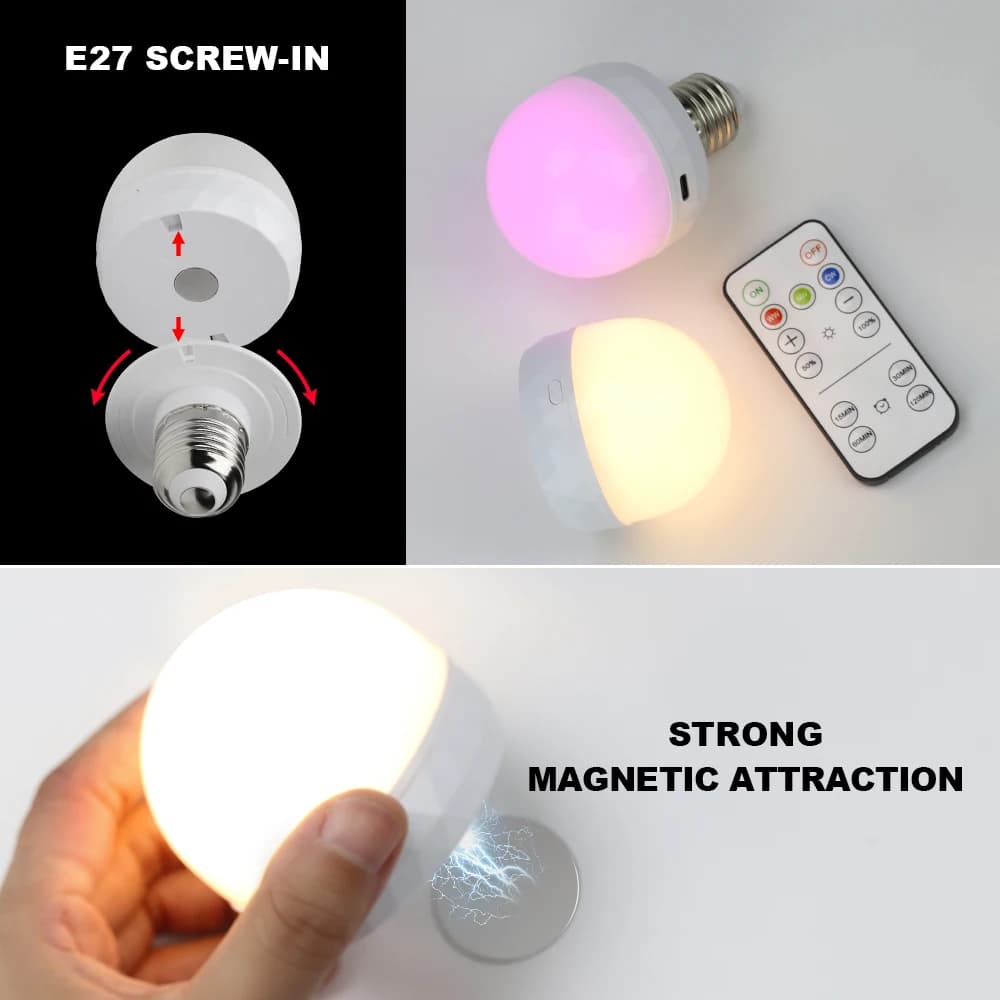 RGB LED Light Bulb USB Smart Remote Control - image 5