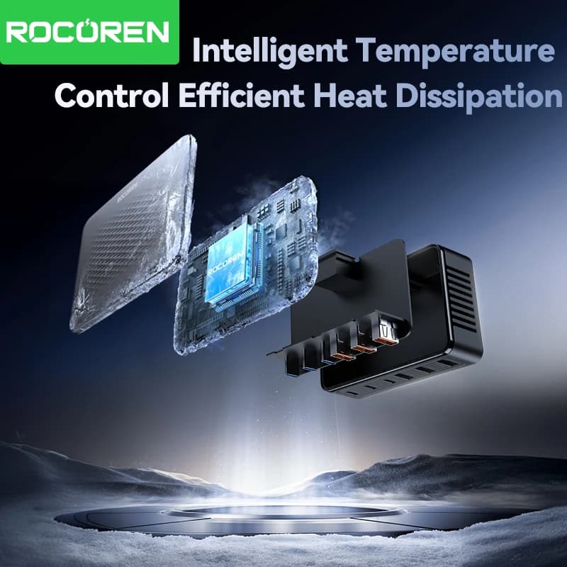 Rocoren 100W 6-Port GaN Desktop Charger Power Station - image 5