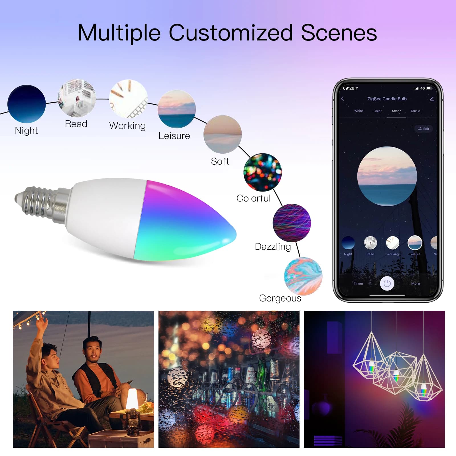 MOES Smart Zigbee LED Candle Bulb E14 - image 4