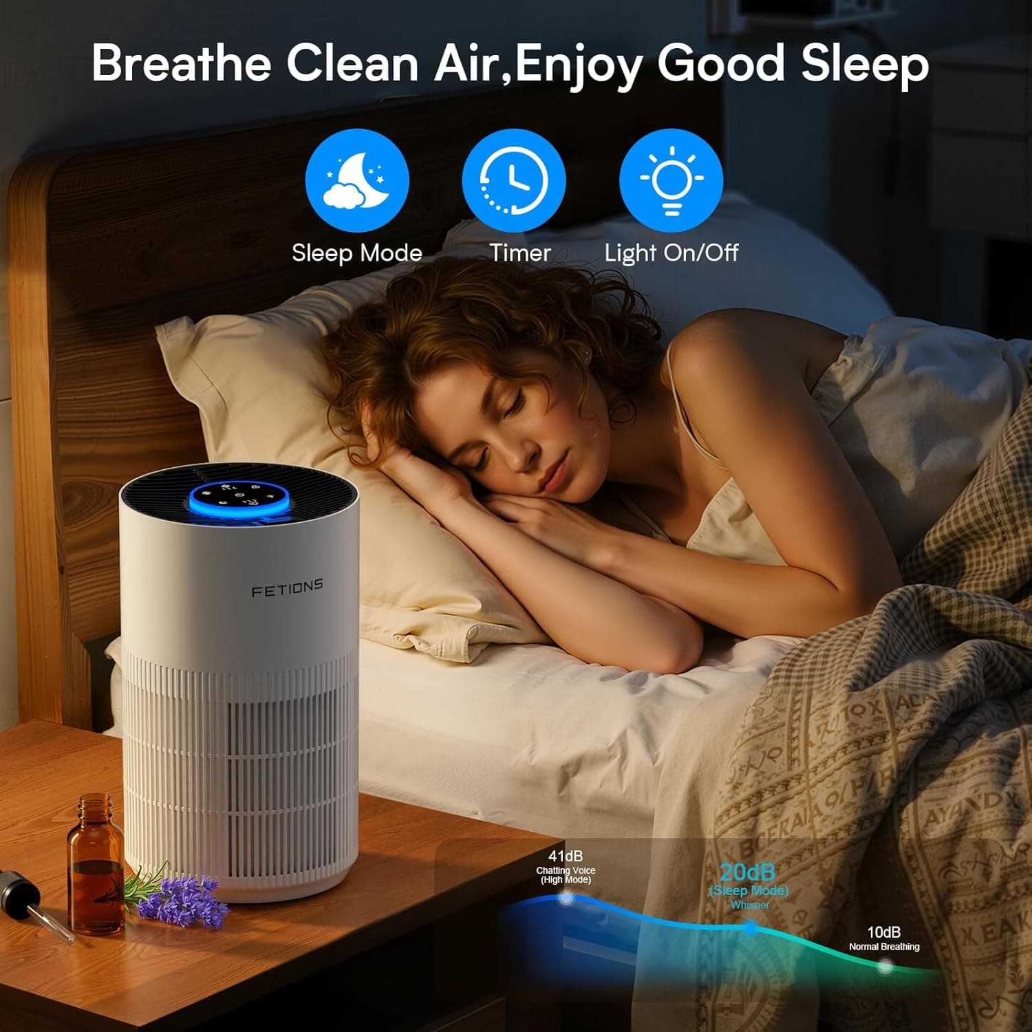 FETIONS Small H14 HEPA Air Purifier with Aroma Diffuser - image 5