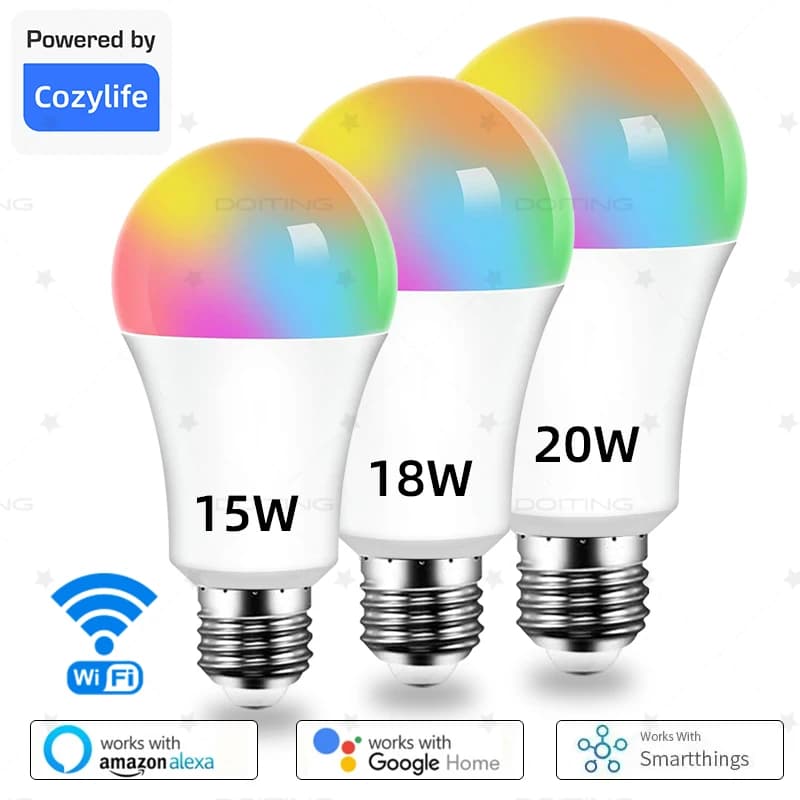 E27 WiFi Smart Dimmable Bulb RGBCW LED Light