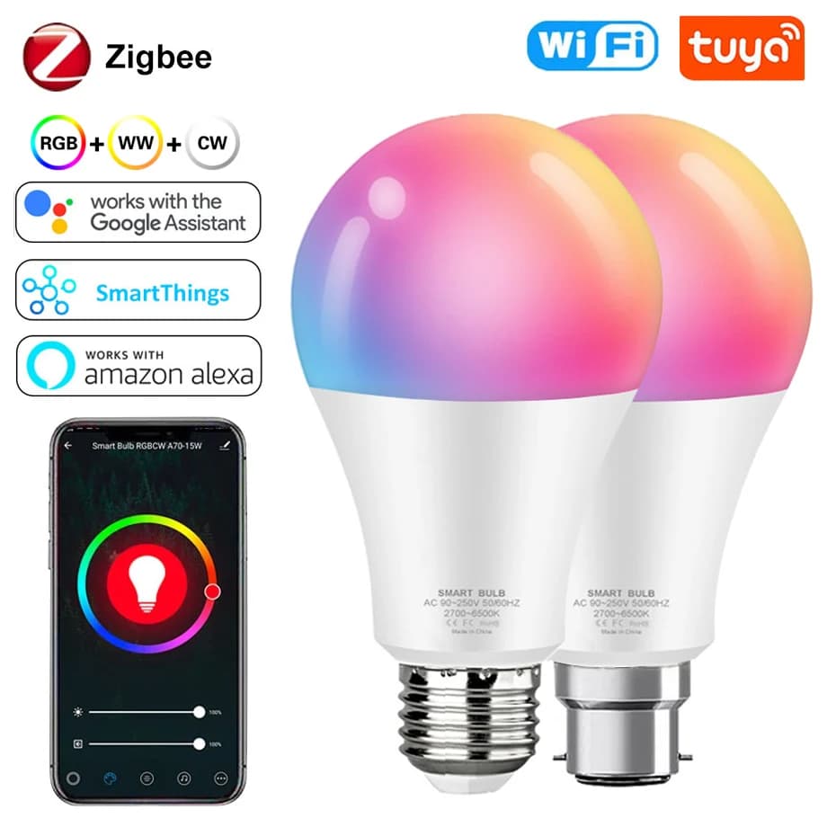 Zigbee Smart LED Light Bulb 15W E27 B22