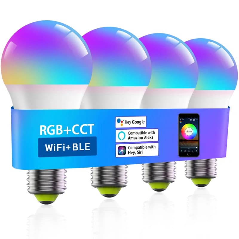 WiFi E27 Smart Dimmable Bulb RGBCW LED Light
