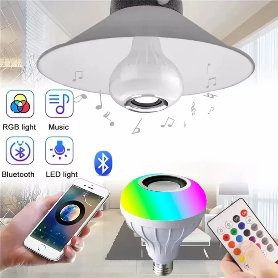 Bluetooth Music Bulb RGBW Remote Control Speaker
