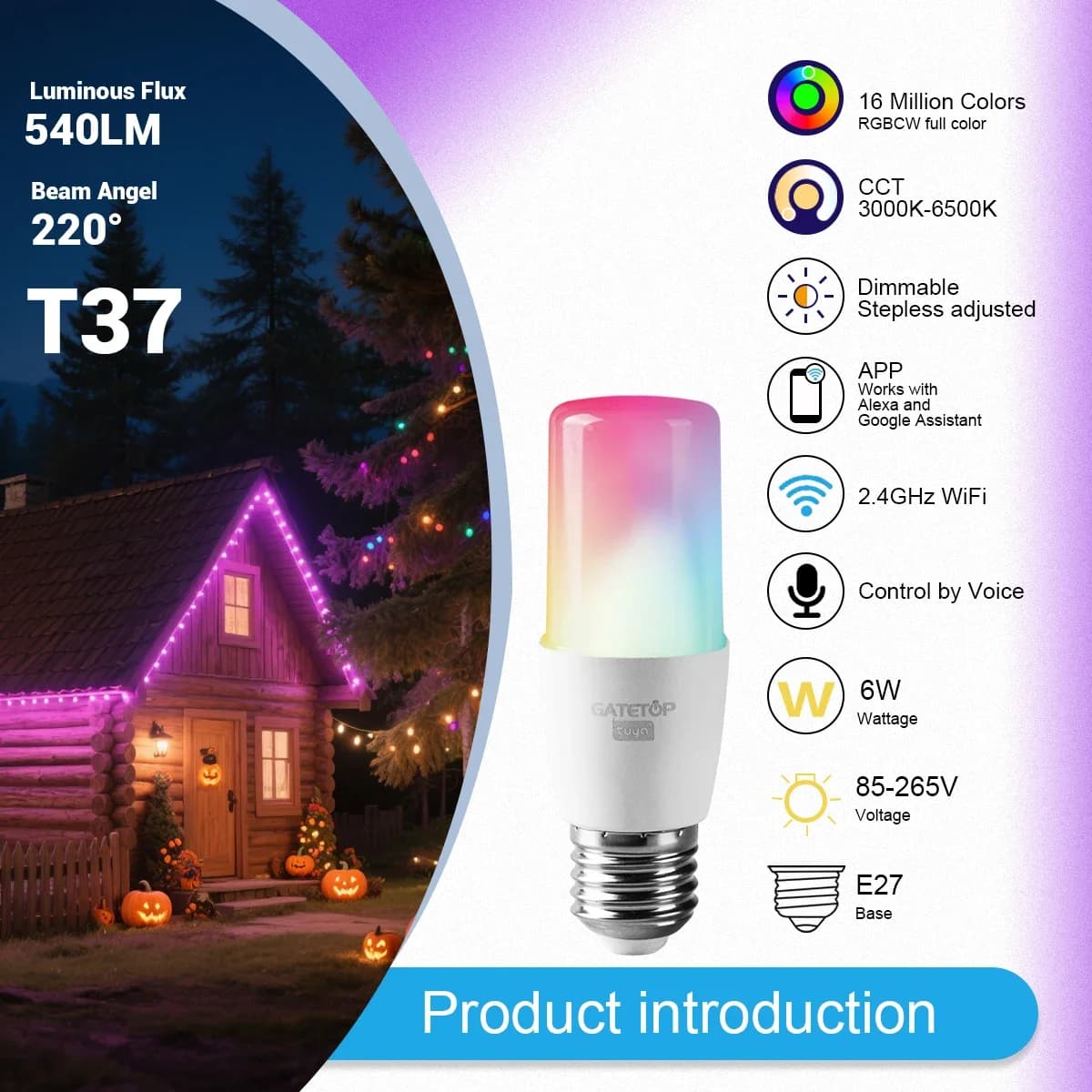 Tuya E27 Smart Light Bulb - WiFi 6W RGBCW - image 2