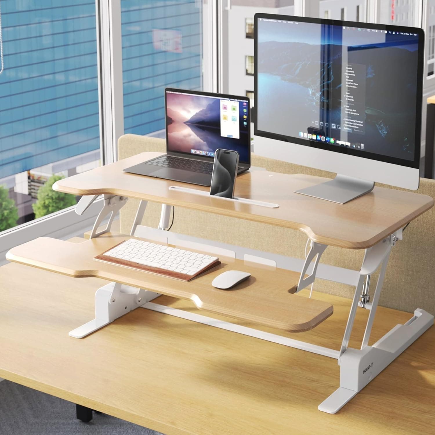 Mount-It! 38-Inch Standing Desk Converter for Dual Monitors - image 4