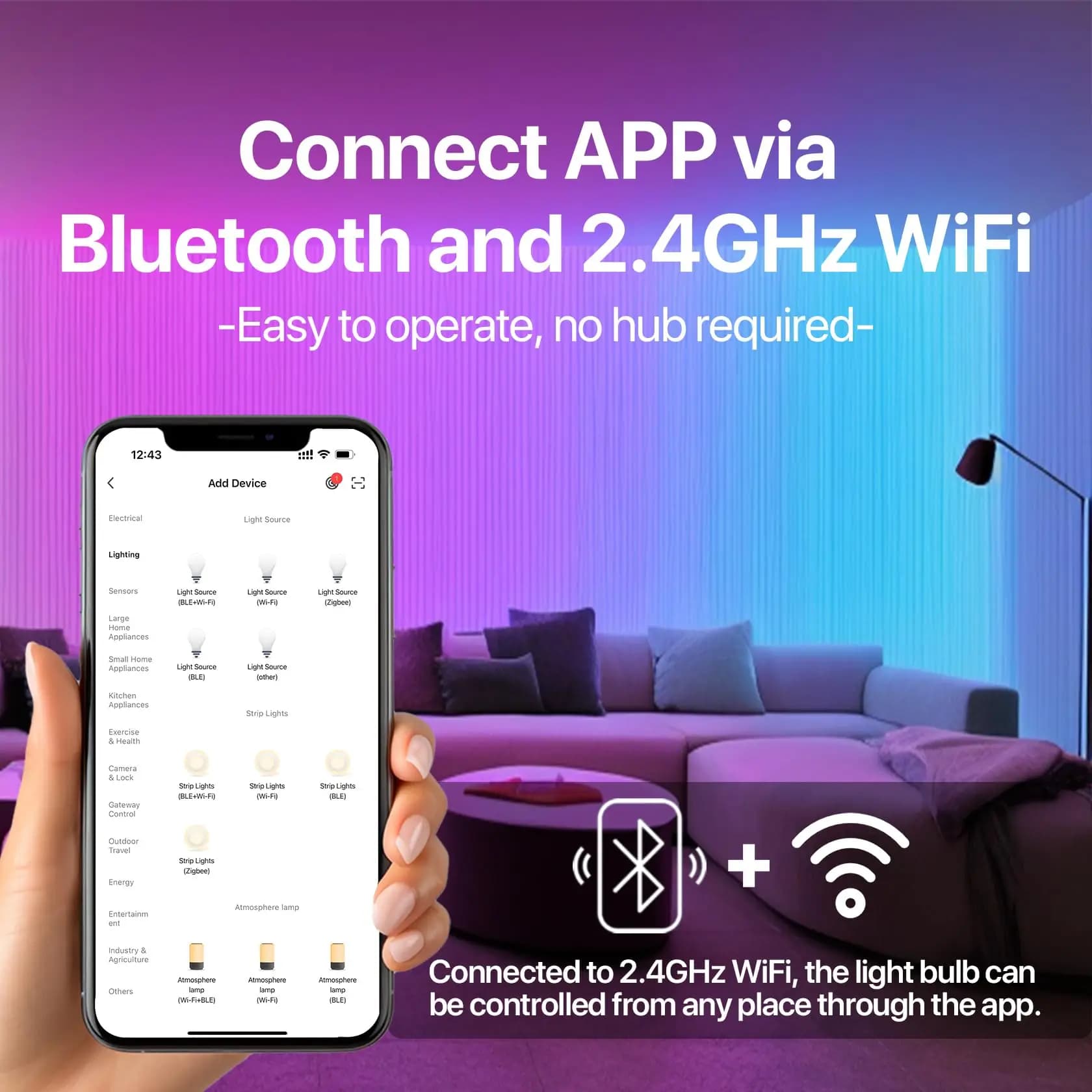 Smart Light Bulbs WiFi & Bluetooth E12 4-Pack - image 4