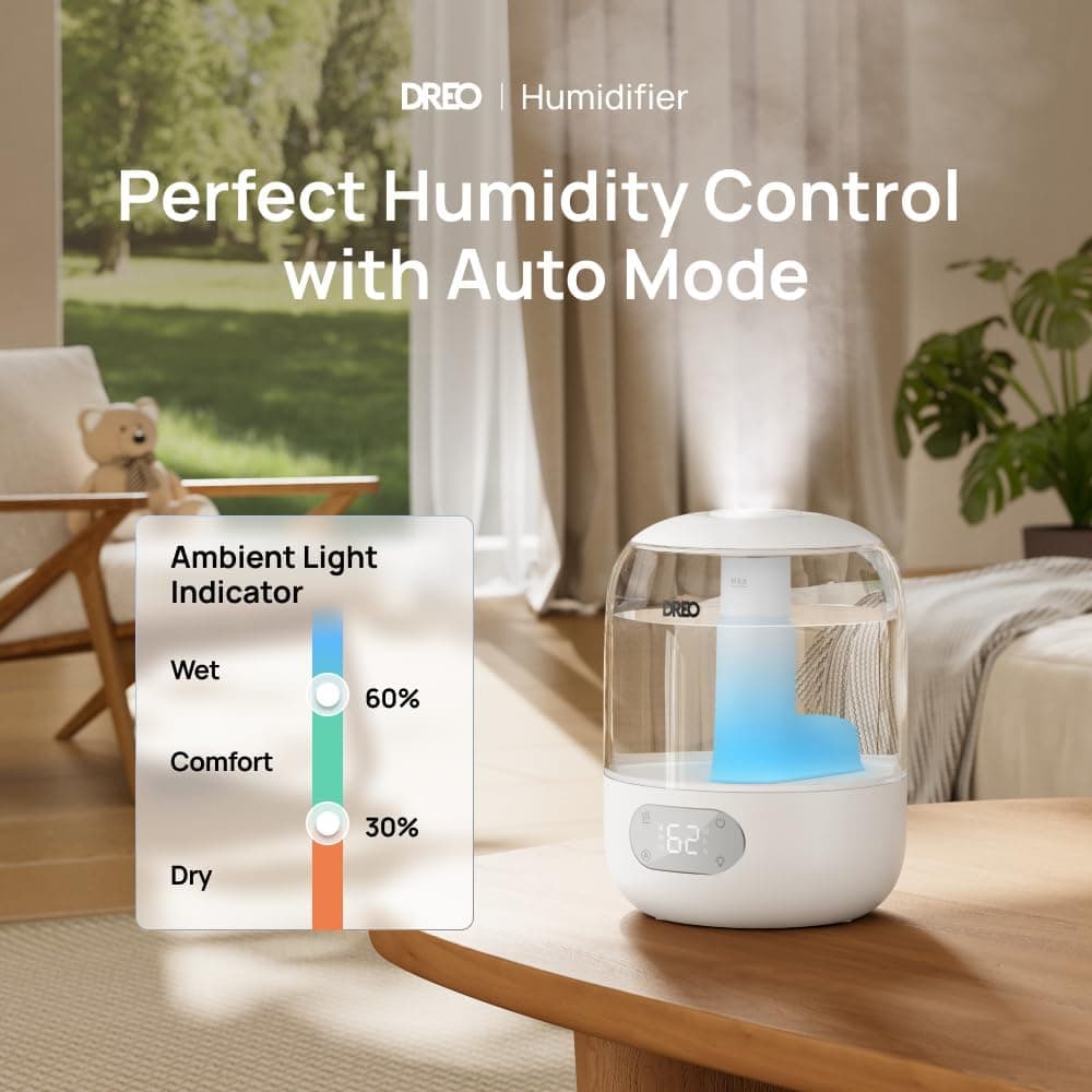 DREO 3L Top Fill Ultrasonic Cool Mist Humidifier with Night Light - image 2