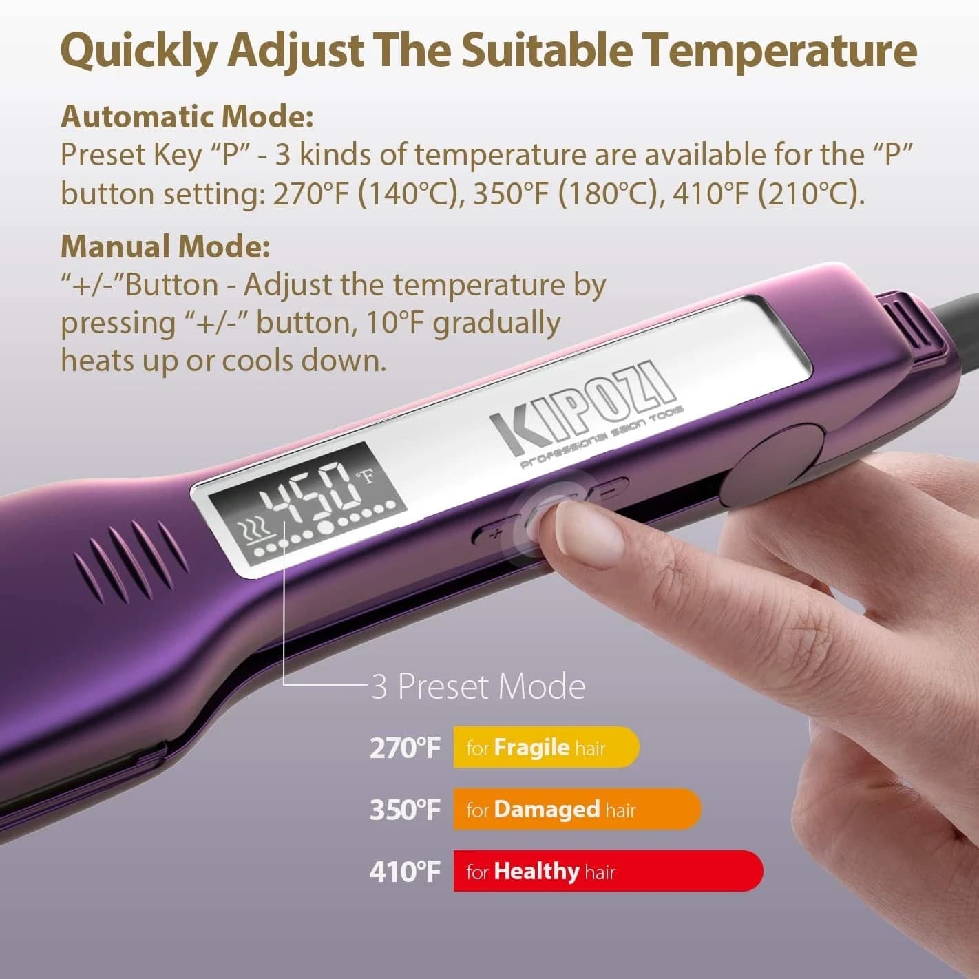 KIPOZI Professional Hair Straightener Flat Iron - image 3