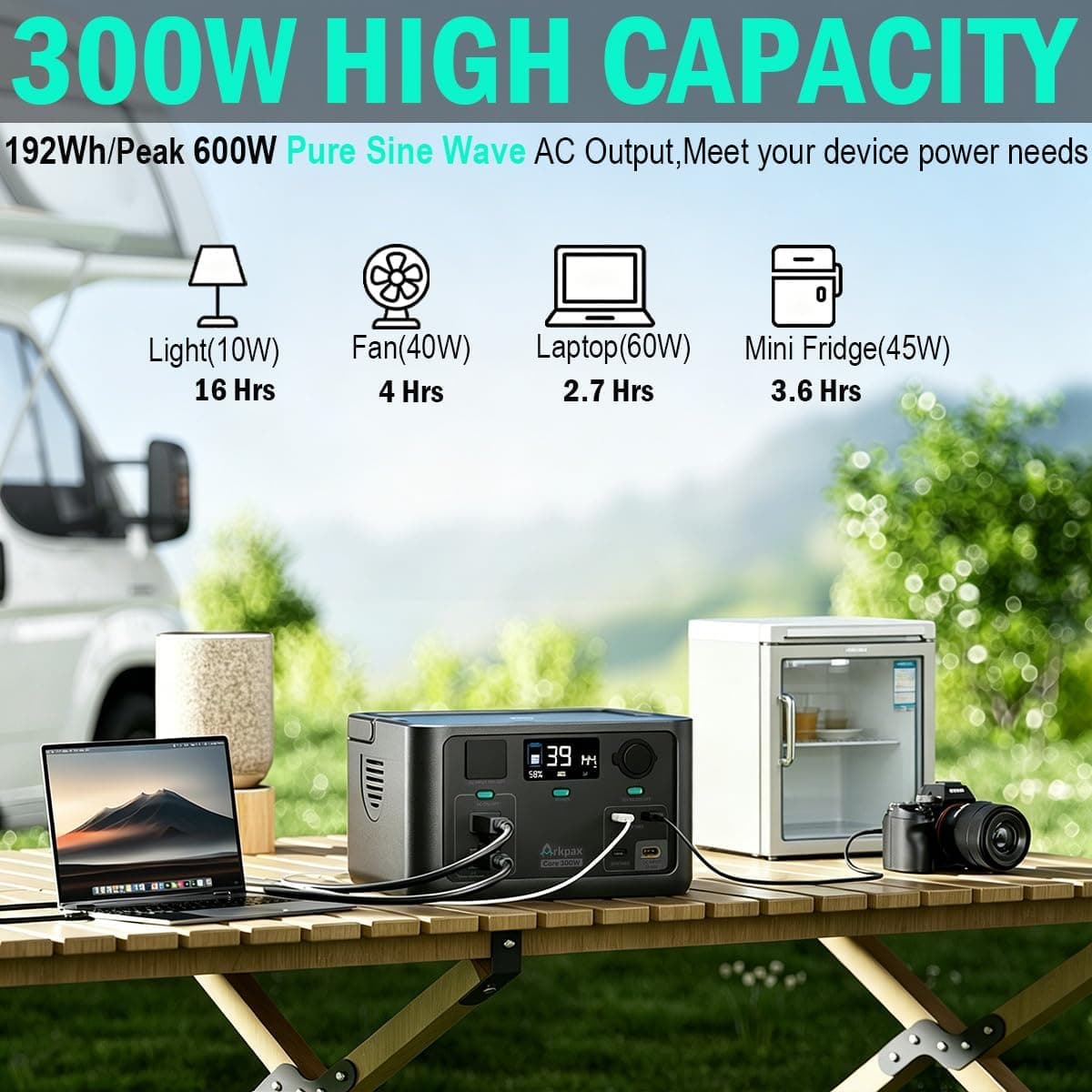 Arkpax 300W LiFePO4 Portable Power Station - image 2